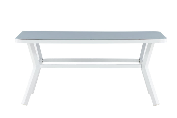 Venture Home Virya Dining Table - White Alu / Grey Glass - small table