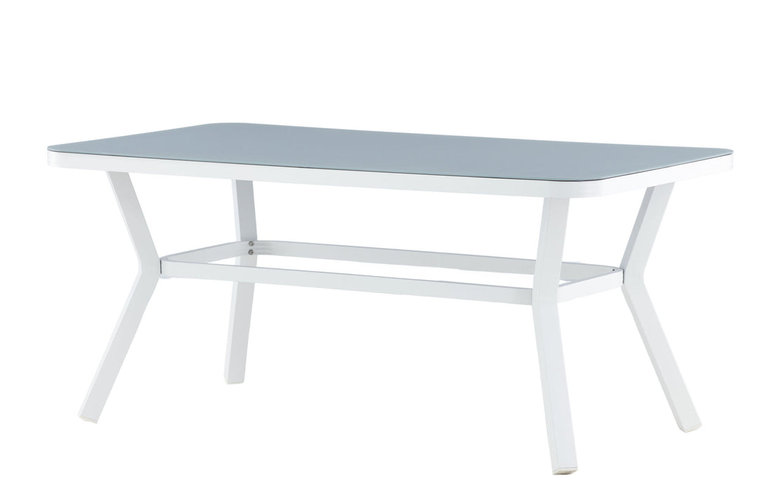 Venture Home Virya Dining Table - White Alu / Grey Glass - small table