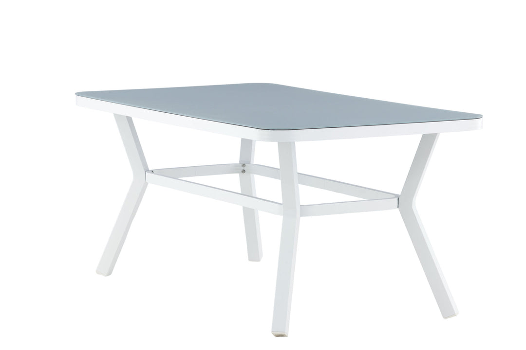 Venture Home Virya Dining Table - White Alu / Grey Glass - small table