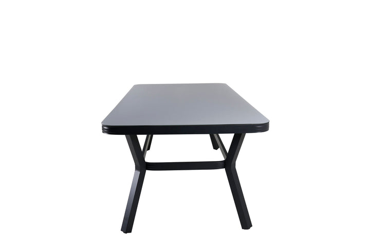 Venture Home Virya Dining Table - Black Alu / Grey Glass - big table