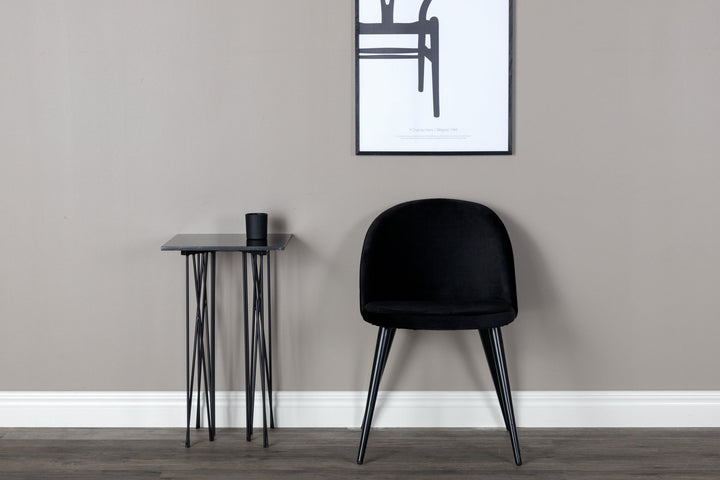 Venture Home Velvet Matstol 2-pack - Svart / Svart Sammet