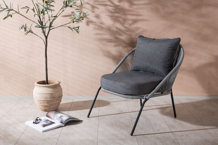 Venture Home Lindos Lounge Chair 2-pack - Black/Grey