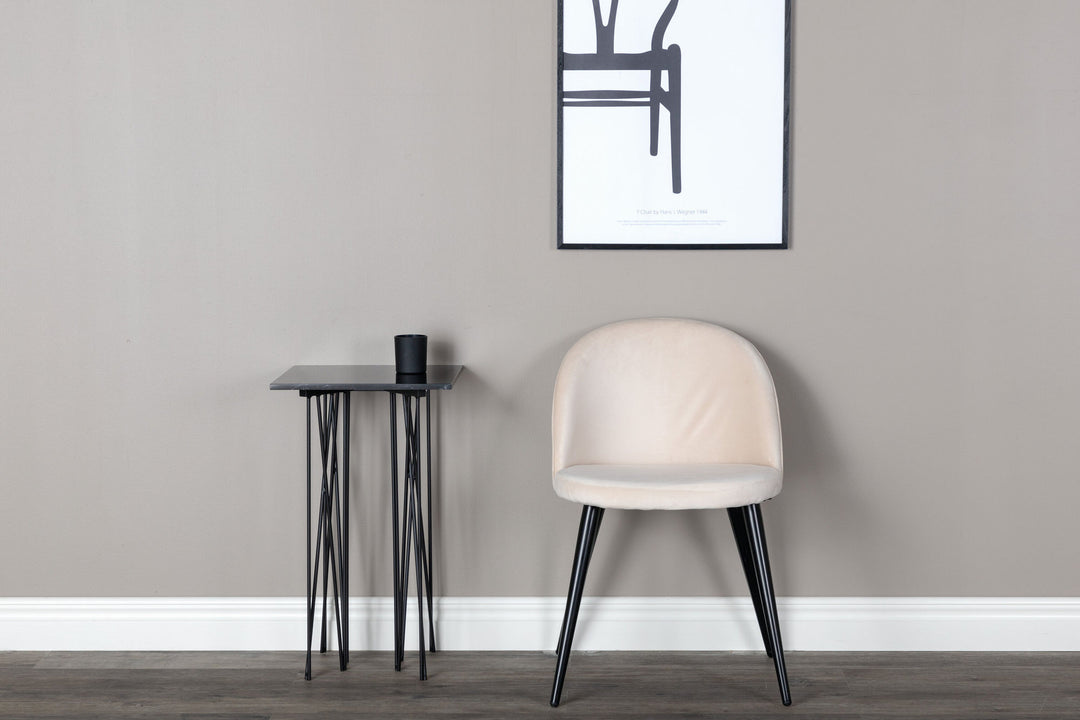Venture Home Velvet Matstol 2-pack - Svart / Créme
