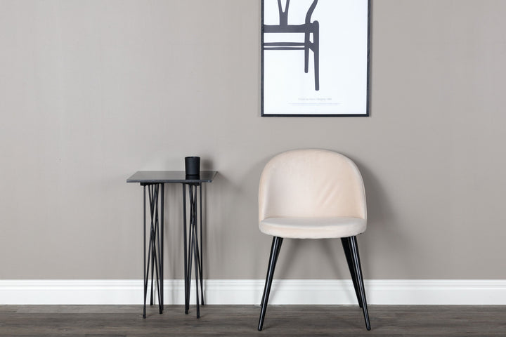 Venture Home Velvet Matstol 2-pack - Svart / Créme