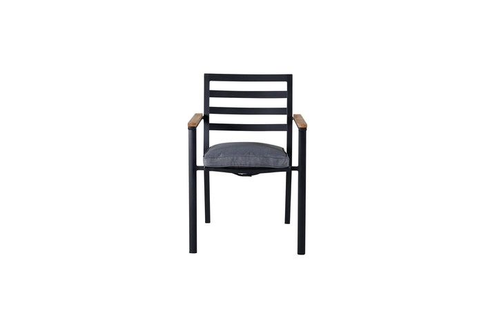 Venture Home Brasilia Karmstol (stapelbar) - Svart Alu / Teak