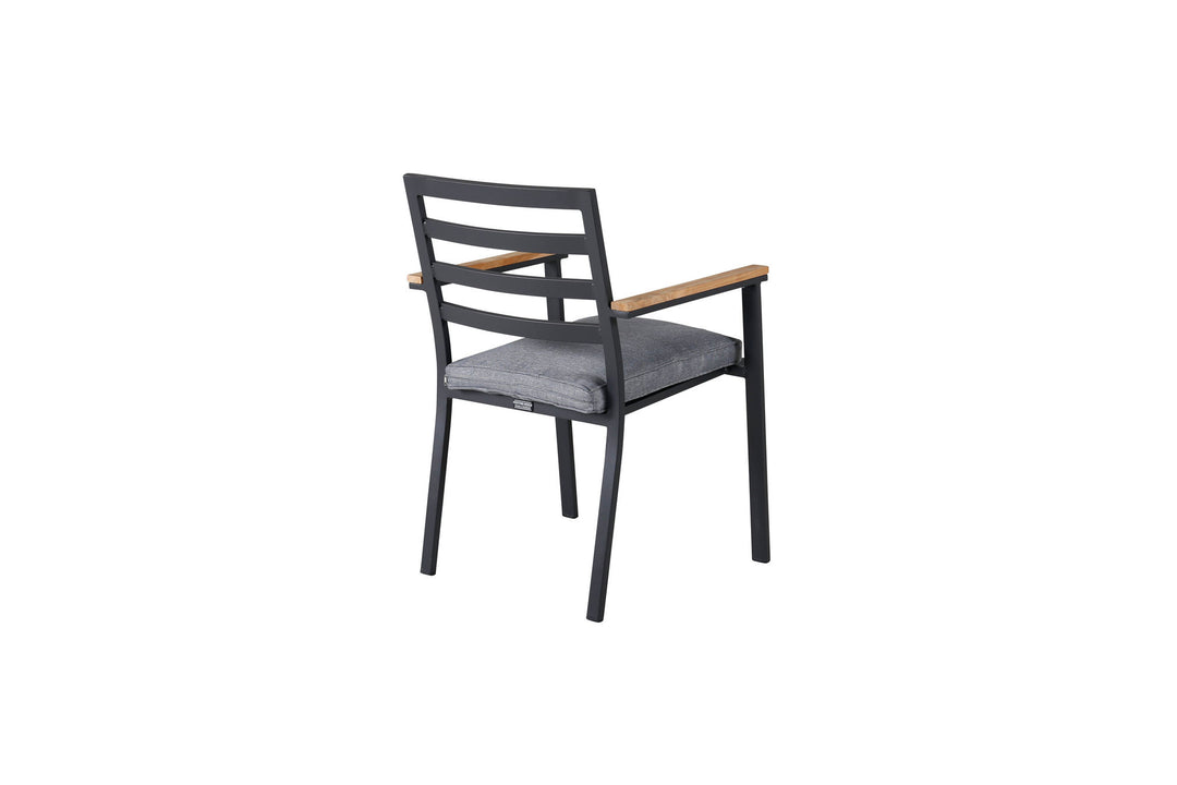 Venture Home Brasilia Karmstol (stapelbar) - Svart Alu / Teak