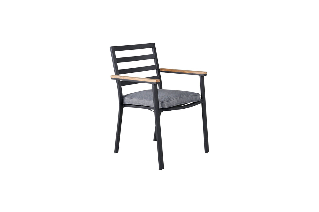 Venture Home Brasilia Karmstol (stapelbar) - Svart Alu / Teak