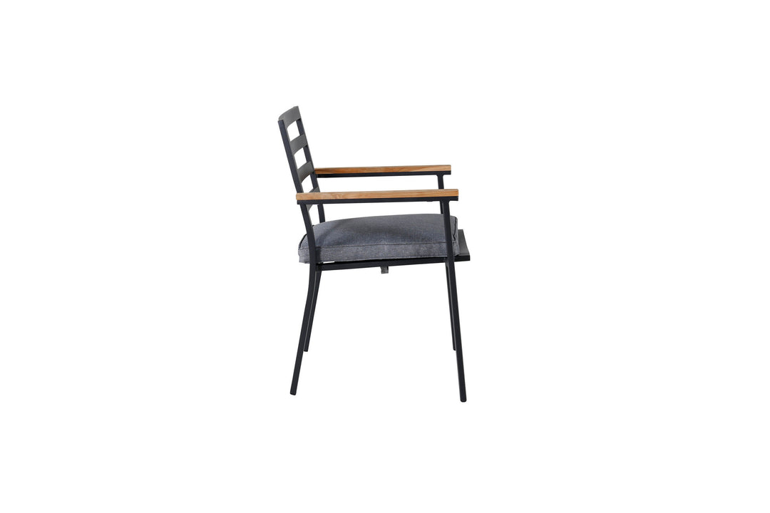 Venture Home Brasilia Karmstol (stapelbar) - Svart Alu / Teak