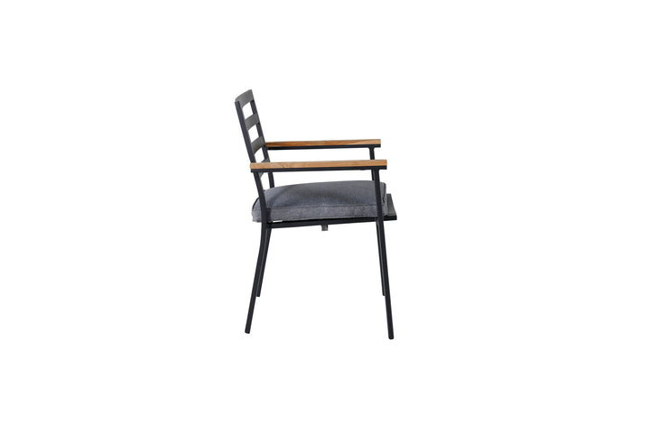 Venture Home Brasilia Karmstol (stapelbar) - Svart Alu / Teak