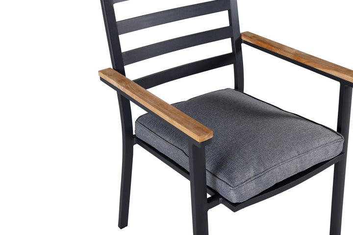 Venture Home Brasilia Karmstol (stapelbar) - Svart Alu / Teak