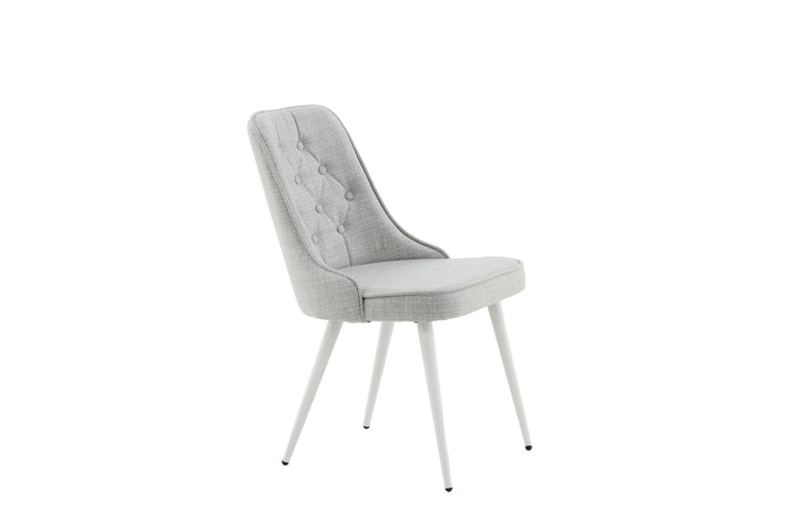 Venture Home Velvet Deluxe Dining Chair 2-pack - White Legs - Light Grey Fabric