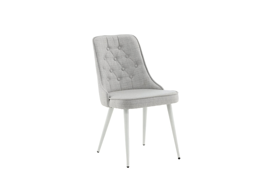 Venture Home Velvet Deluxe Dining Chair 2-pack - White Legs - Light Grey Fabric