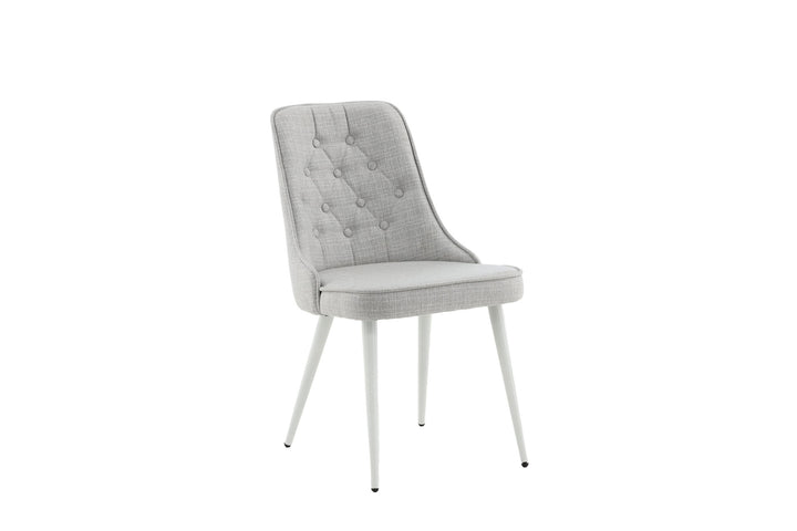 Venture Home Velvet Deluxe Dining Chair 2-pack - White Legs - Light Grey Fabric