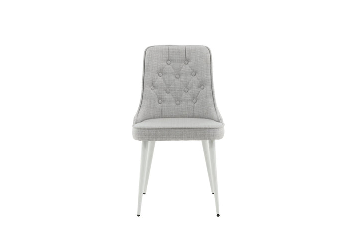 Venture Home Velvet Deluxe Dining Chair 2-pack - White Legs - Light Grey Fabric