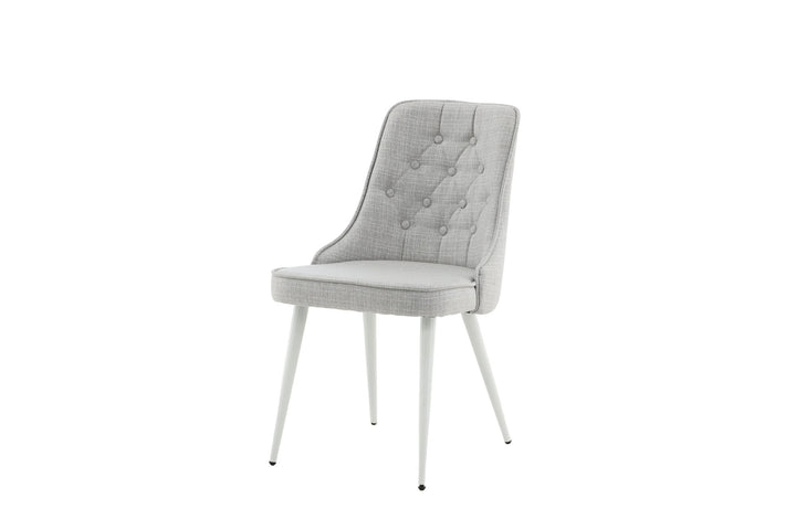 Venture Home Velvet Deluxe Dining Chair 2-pack - White Legs - Light Grey Fabric