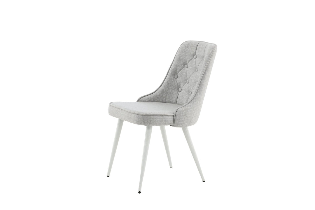 Venture Home Velvet Deluxe Dining Chair 2-pack - White Legs - Light Grey Fabric