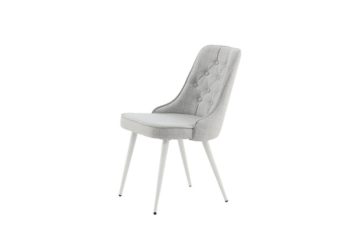 Venture Home Velvet Deluxe Dining Chair 2-pack - White Legs - Light Grey Fabric