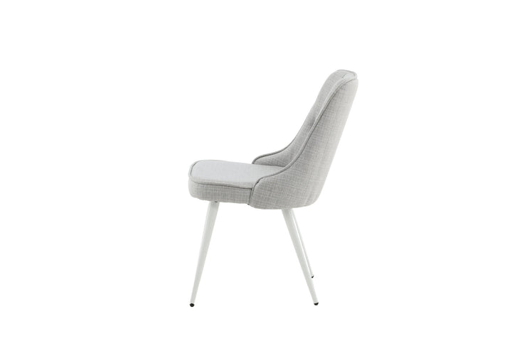 Venture Home Velvet Deluxe Dining Chair 2-pack - White Legs - Light Grey Fabric