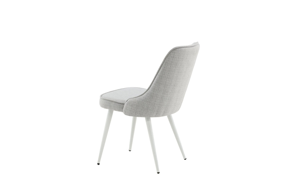 Venture Home Velvet Deluxe Dining Chair 2-pack - White Legs - Light Grey Fabric