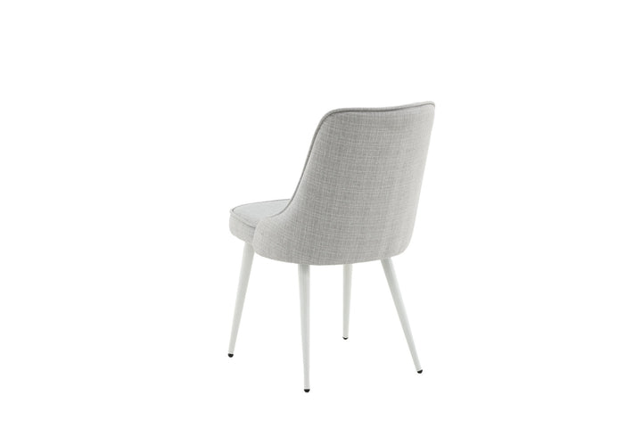 Venture Home Velvet Deluxe Dining Chair 2-pack - White Legs - Light Grey Fabric