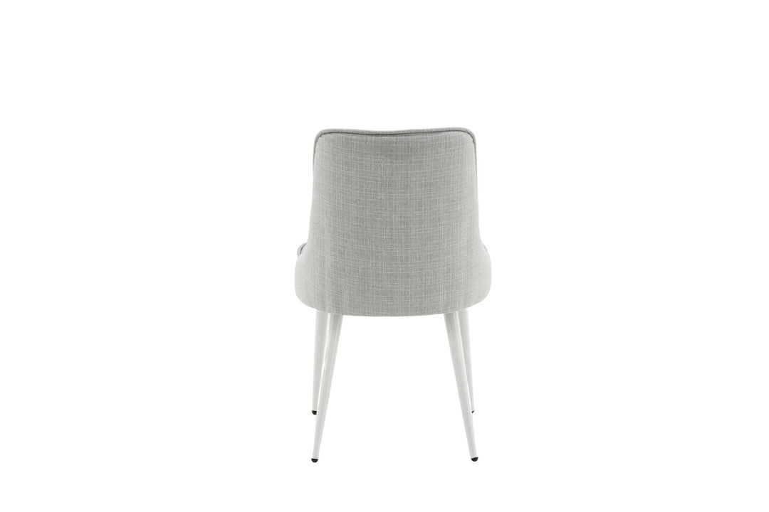 Venture Home Velvet Deluxe Dining Chair 2-pack - White Legs - Light Grey Fabric