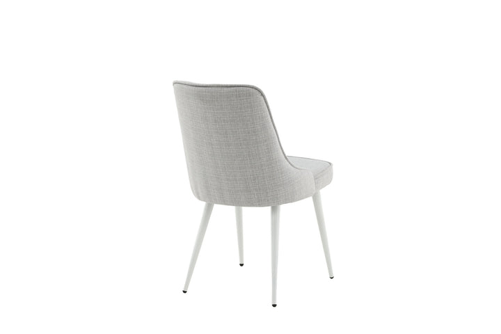 Venture Home Velvet Deluxe Dining Chair 2-pack - White Legs - Light Grey Fabric