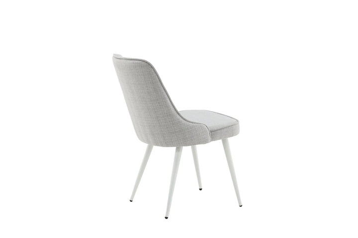 Venture Home Velvet Deluxe Dining Chair 2-pack - White Legs - Light Grey Fabric