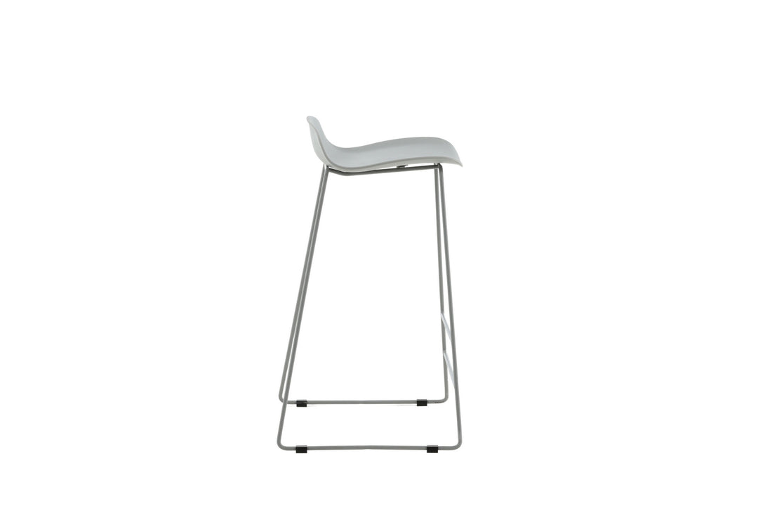 Venture Home Wave Bar Chair 2-pack - Grey Legs - Grey Plastic