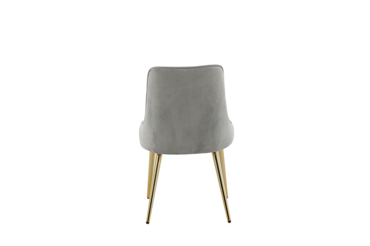 Venture Home Velvet Deluxe Dining Chair 2-pack - Brushed Brass Leg / Light Grey Velvet