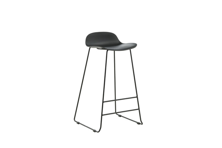 Venture Home Wave Bar Chair 2-pack - Black Legs - Black Plastic