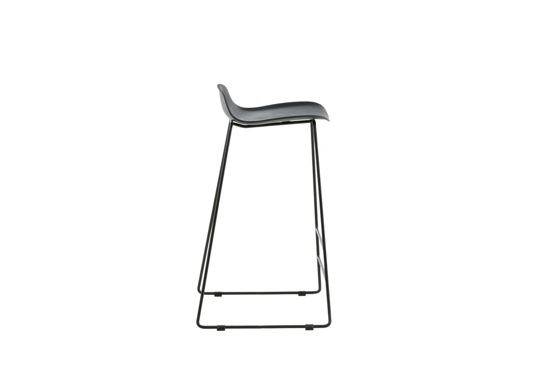 Venture Home Wave Bar Chair 2-pack - Black Legs - Black Plastic