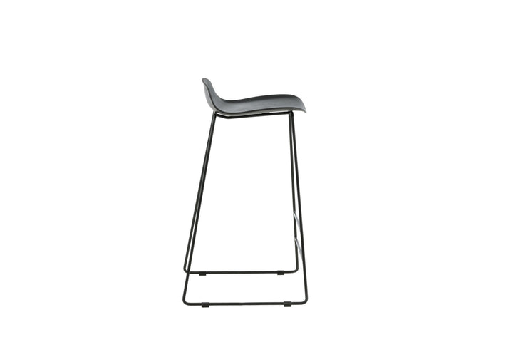 Venture Home Wave Bar Chair 2-pack - Black Legs - Black Plastic