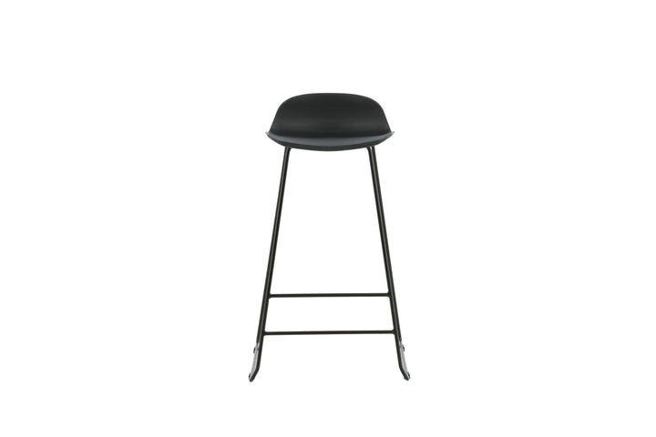Venture Home Wave Bar Chair 2-pack - Black Legs - Black Plastic