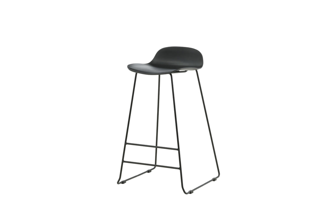 Venture Home Wave Bar Chair 2-pack - Black Legs - Black Plastic