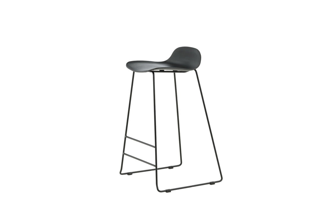 Venture Home Wave Bar Chair 2-pack - Black Legs - Black Plastic