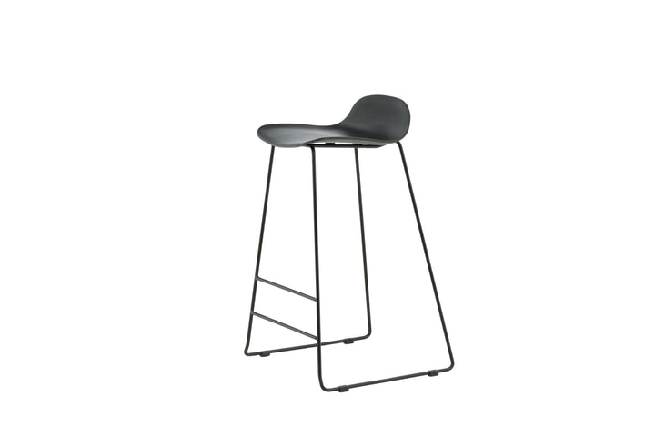 Venture Home Wave Bar Chair 2-pack - Black Legs - Black Plastic
