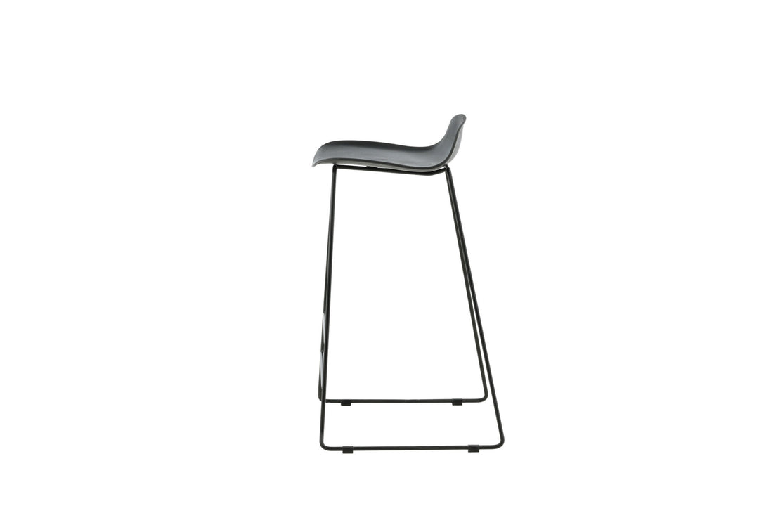 Venture Home Wave Bar Chair 2-pack - Black Legs - Black Plastic