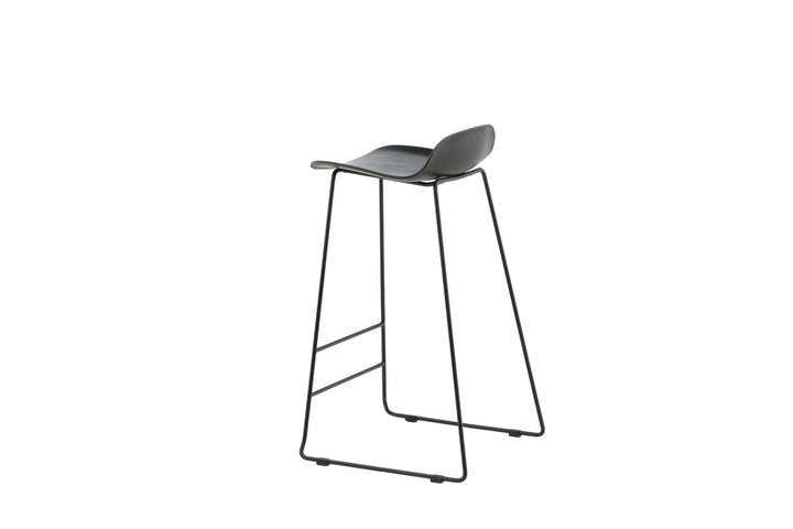 Venture Home Wave Bar Chair 2-pack - Black Legs - Black Plastic