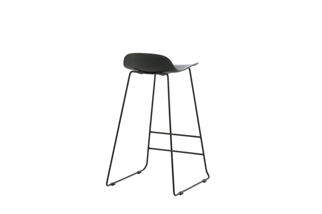 Venture Home Wave Bar Chair 2-pack - Black Legs - Black Plastic