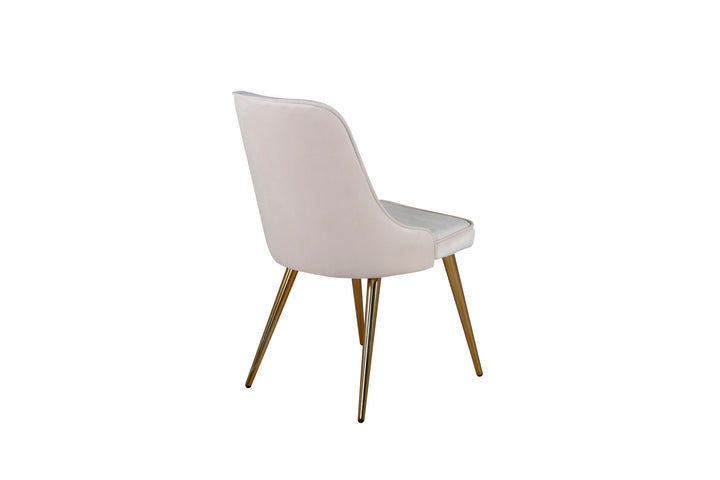 Venture Home Velvet Deluxe Dining Chair 2-pack - Brushed Brass Leg / Beige Velvet