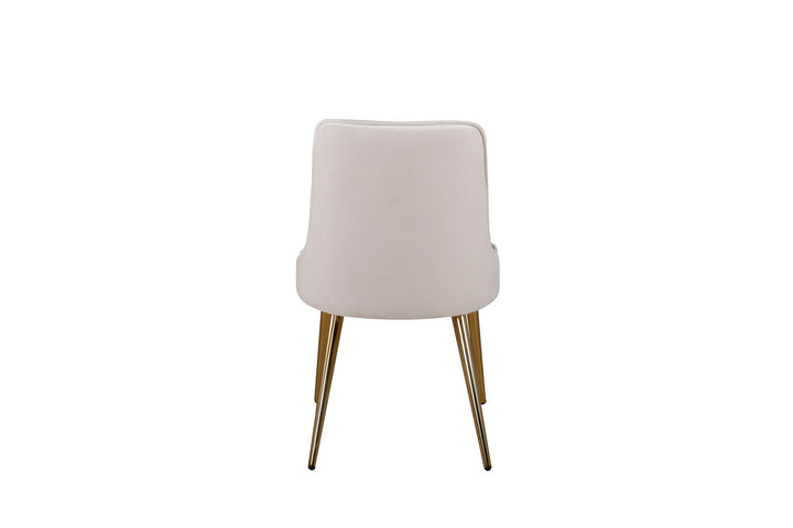 Venture Home Velvet Deluxe Dining Chair 2-pack - Brushed Brass Leg / Beige Velvet