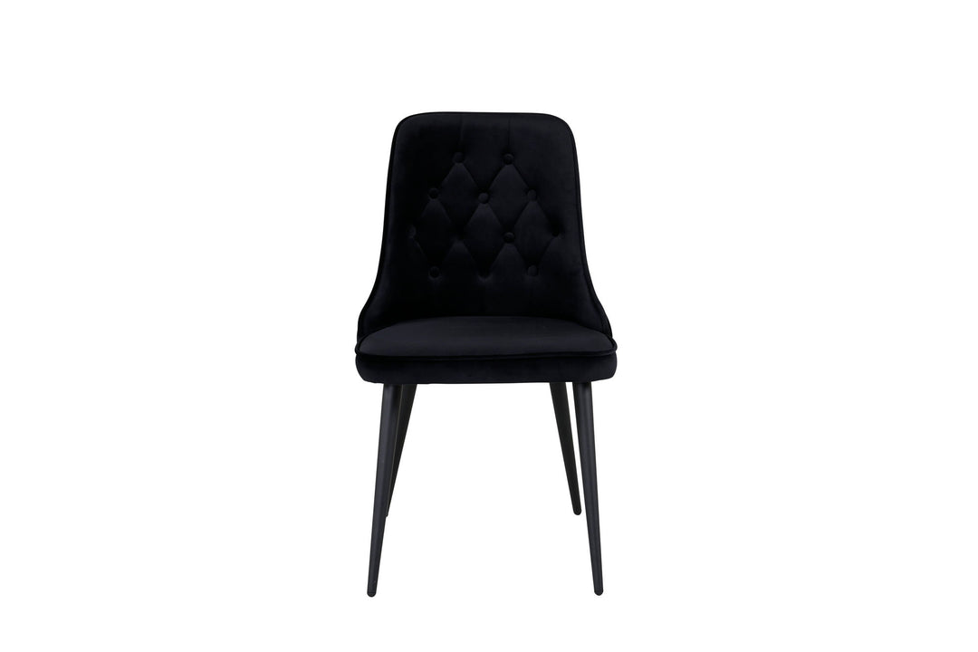 Venture Home Velvet Deluxe Dining Chair 2-pack - Black legs / Black Velvetv