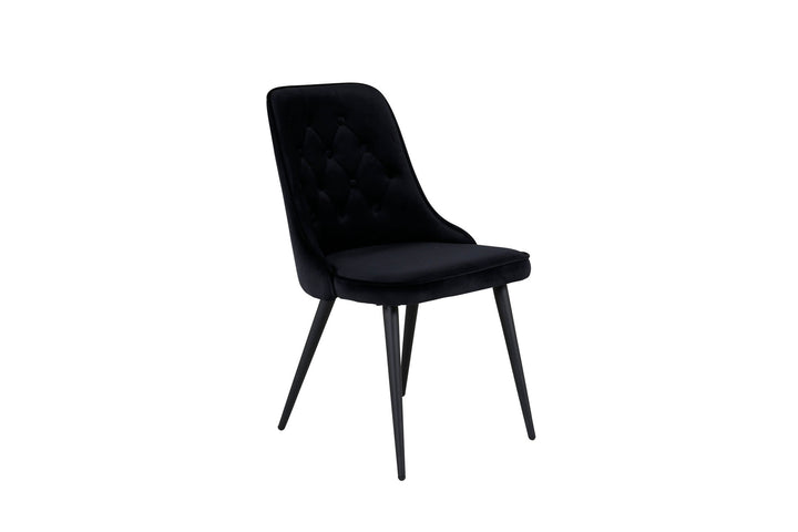 Venture Home Velvet Deluxe Dining Chair 2-pack - Black legs / Black Velvetv