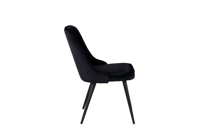 Venture Home Velvet Deluxe Dining Chair 2-pack - Black legs / Black Velvetv