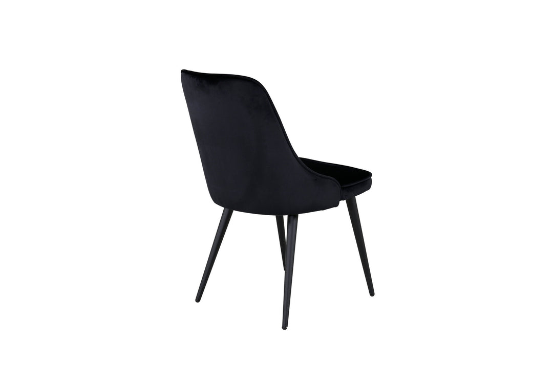Venture Home Velvet Deluxe Dining Chair 2-pack - Black legs / Black Velvetv