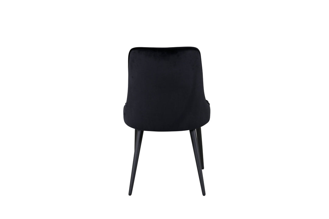 Venture Home Velvet Deluxe Dining Chair 2-pack - Black legs / Black Velvetv