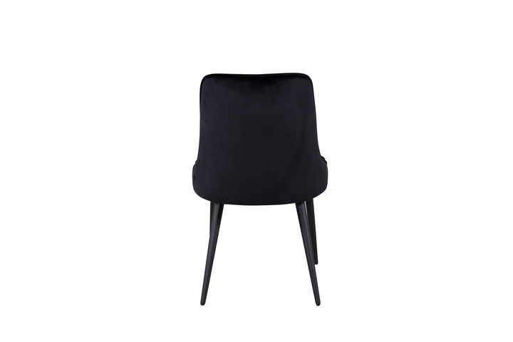 Venture Home Velvet Deluxe Dining Chair 2-pack - Black legs / Black Velvetv