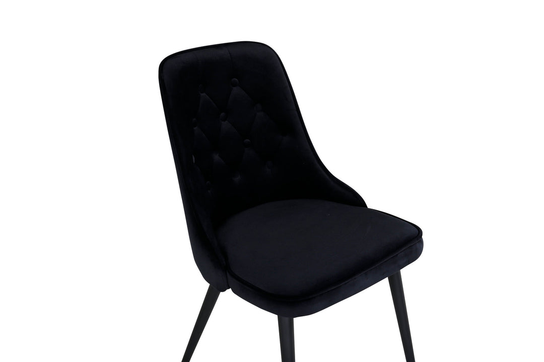 Venture Home Velvet Deluxe Dining Chair 2-pack - Black legs / Black Velvetv