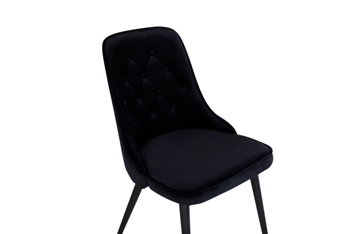 Venture Home Velvet Deluxe Dining Chair 2-pack - Black legs / Black Velvetv