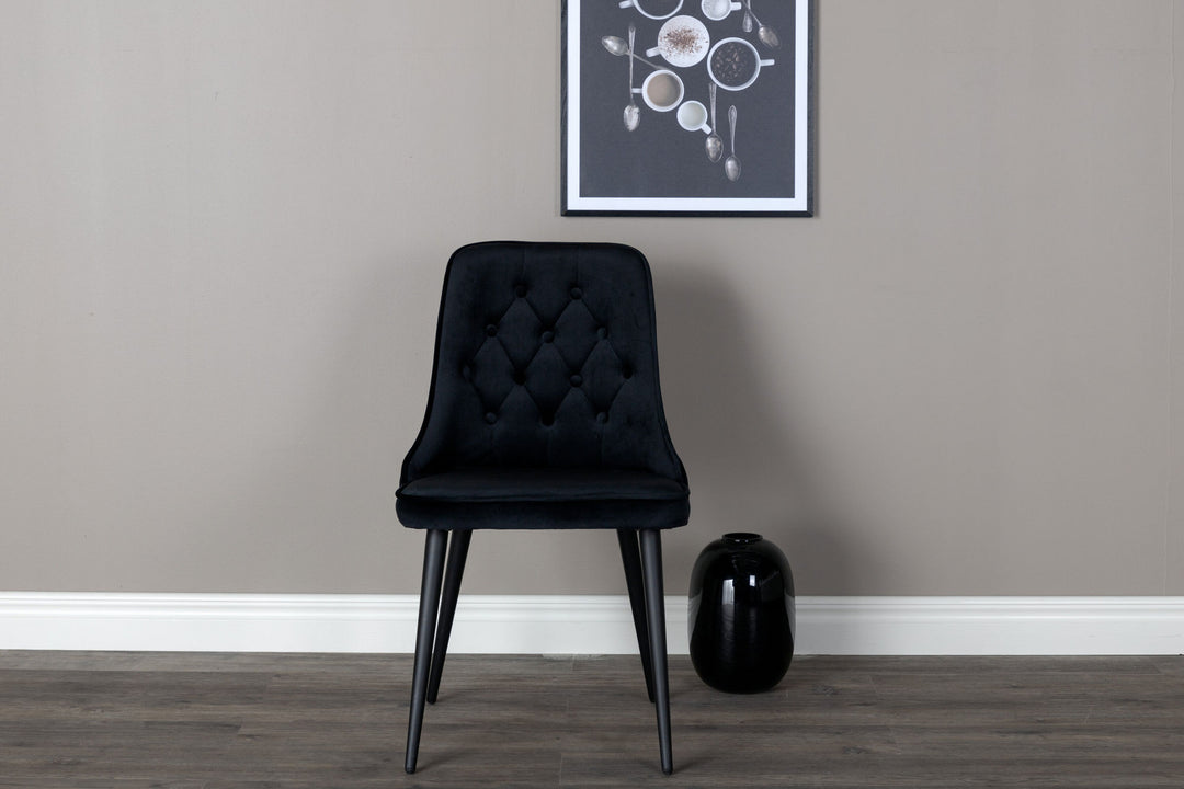 Venture Home Velvet Deluxe Dining Chair 2-pack - Black legs / Black Velvetv